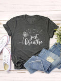 Women'WB shield Letter & Plants Print Round Neck Tee, Summer TNF Women Short Sleeve Graphic T-Shirt for Summer, Women'WB...