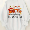 Women'WB shield Letter & Pumpkin Print Sweatshirt, Halloween TNF Crew Neck Pullover, Casual Long-Sleeve Top for Fall &...