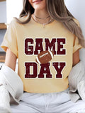 Women'WB shield Letter & Rugby Print Round Neck Tee, Trendy Casual Crew Neck Short Sleeve T-shirt for Daily Wear, Ladies...