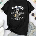 Women'WB shield Letter & Skeleton Print Round Neck Tee, Fashion Casual Short Sleeve T-shirt, Ladies Summer TNF for Daily...