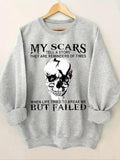 Women'WB shield Letter & Skull Print Drop Shoulder TNF Lined Sweatshirt, Casual Long Sleeve Round Neck Pullover for Fall...