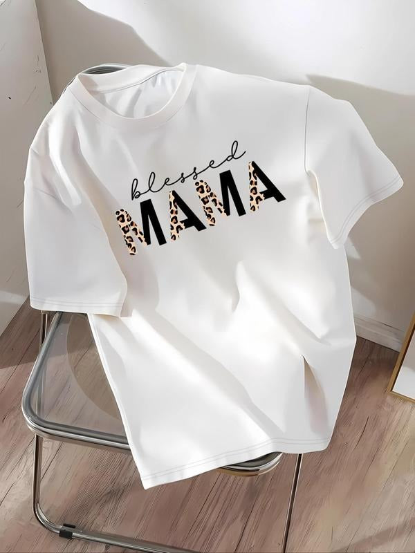 Women'WB shield Letter & Skull Print Round Neck Tee, Fashion Casual Crew Neck T-Shirt for Daily Holiday Vacation Outdoor...