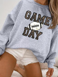 Women'WB shield Letter & Spiky hair fighters Print Drop Shoulder Fleece Sweatshirt, Casual Long Sleeve Round Neck...