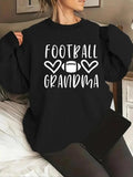 Women'WB shield Letter & Spiky hair fighters Print Drop Shoulder TNF Lined Sweatshirt, Casual Long Sleeve Round Neck...