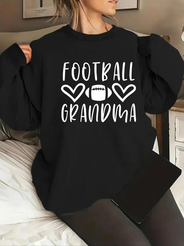 Women'WB shield Letter & Spiky hair fighters Print Drop Shoulder TNF Lined Sweatshirt, Casual Long Sleeve Round Neck...