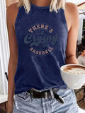 Women'WB shield Letter & Spiky hair fighters Print Round Neck Tank Top, Casual Sleeveless Top for Summer, Ladies TNF for...