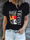 Women'WB shield Letter & Straw hat pirates Print Round Neck Tee, Fashion Casual Short Sleeve T-shirt for Daily Outdoor...