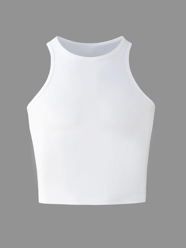 Women'WB shield Letter & Strawberry Print Round Neck Tank Top, Casual Sleeveless Crew Neck Top for Summer, Ladies TNF for...