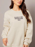 Women'WB shield Letter & Year Number Print Drop Shoulder TNF Lined Sweatshirt, Casual Long Sleeve Round Neck Pullover for...