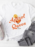 Women'WB shield Letter Beverage Graphic Round Neck Tee, Casual Short Sleeve Crew Neck T-shirt for Daily Wear, Ladies TNF...