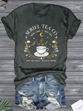 Women'WB shield Letter Cup Mountain Moon Graphic Round Neck Tee, Casual Short Sleeve Crew Neck T-shirt for Summer,...