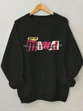 Women'WB shield Letter Graphic Print Crew Neck Sweatshirt, Casual Drop Shoulder Long Sleeve Pullover, Women'WB shield...