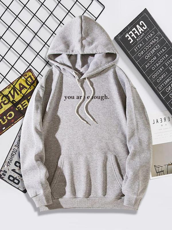 Women'WB shield Letter Graphic Print Drawstring Hoodie, Trendy Casual Fitted Pocket Longsleeves Hooded Sweatshirt for...