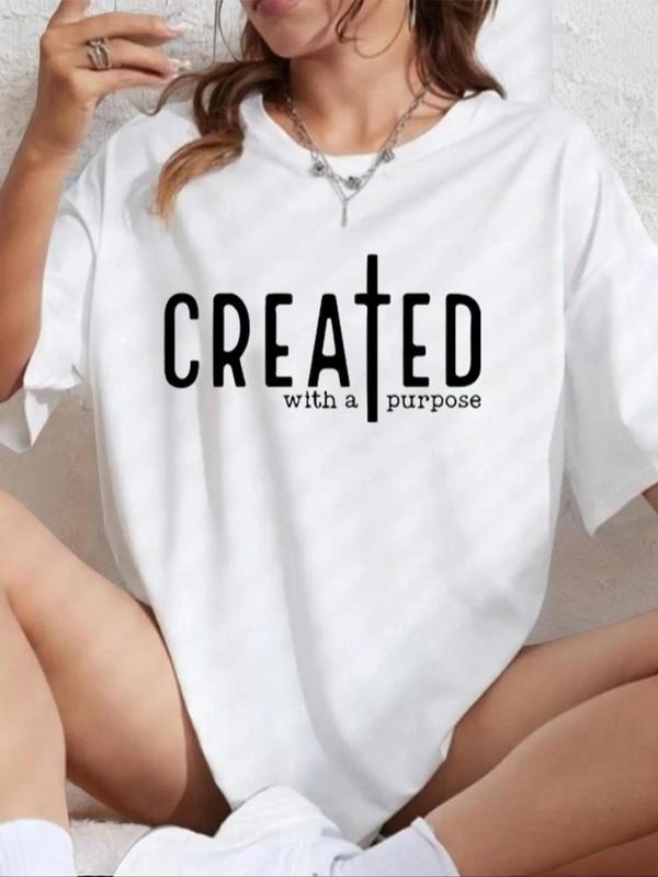 Women'WB shield Letter Graphic Print Round Neck Tee Summer TNF Women, Casual Fashion Drop Shoulder Short Sleeve T-shirt...