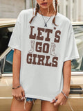 Women'WB shield Letter Graphic Print Round Neck Tee, Fashion Casual Drop Shoulder Short Sleeve T-shirt, Ladies Summer TNF...