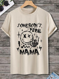 Women'WB shield Letter Graphic Round Neck Drop Shoulder Round Neck Tee, Casual Short Sleeve Crew Neck T-shirt for Daily...