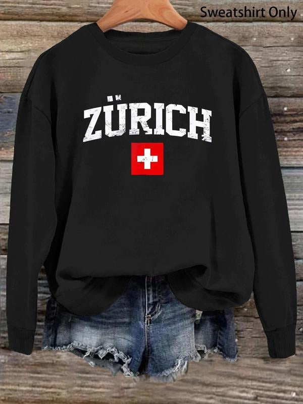 Women'WB shield Letter Graphic Round Neck Sweatshirt, Casual Long Sleeve Crew Neck Pullover for Fall & Winter, Fashion...