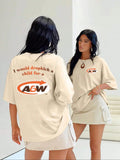 Women'WB shield Letter Graphic Round Neck Tee, Fashion Casual Short Sleeve T-shirt, Ladies Summer TNF for Daily Wear...
