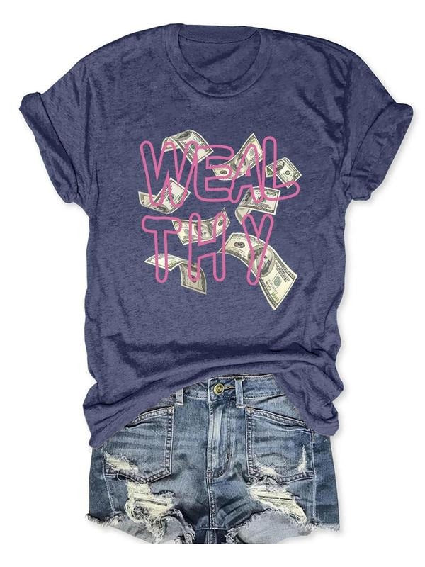 Women'WB shield Letter Graphic Round Neck Tee, Stylish Casual Short Sleeve Crew Neck T-Shirt for Daily Wear, Ladies TNF...