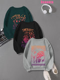 Women'WB shield Letter Graphic TNF Lined Drop Shoulder Sweatshirt, Casual Long Sleeve Round Neck Pullover for Daily Wear,...