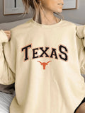 Women'WB shield Letter Print Crew Neck Pullover Sweatshirt, Casual Long Sleeve Sweatshirt for Spring & Fall, Fashion...