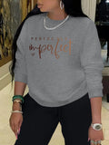 Women'WB shield Letter Print Crew Neck Pullover, Fashion Casual Long Sleeve Sweatshirt for Daily Wear, Women'WB shield...
