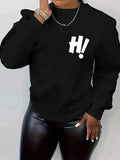Women'WB shield Letter Print Crew Neck Sweatshirt, Casual Drop Shoulder Long Sleeve Pullover, Women'WB shield Fall &...
