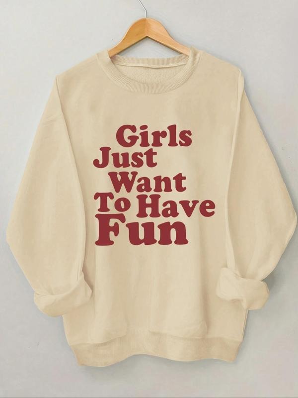 Women'WB shield Letter Print Crew Neck Sweatshirt, Casual Long Sleeve Pullover Sweatshirt for Daily Wear, Fashion Cozy...