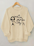 Women'WB shield Letter Print Crew Neck Sweatshirt, Casual Long Sleeve Pullover Sweatshirt for Fall & Winter, Ladies TNF...