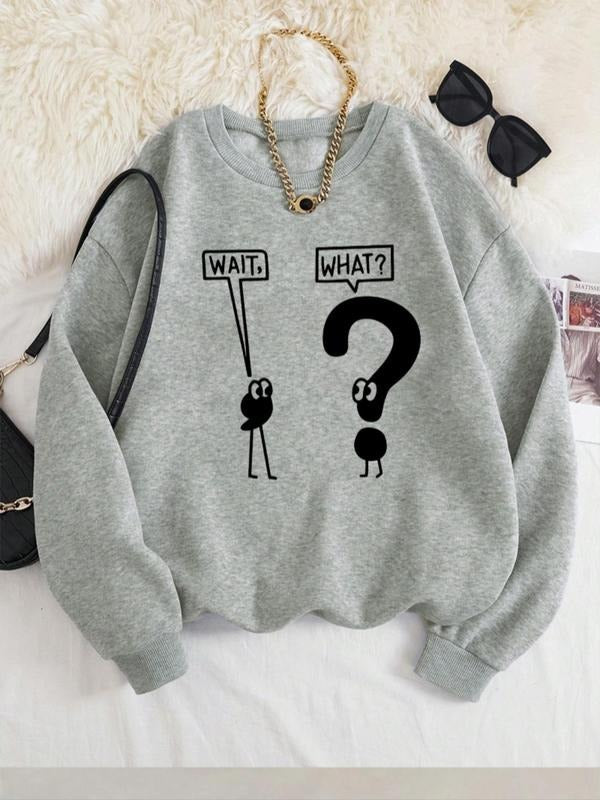Women'WB shield Letter Print Crew Neck Sweatshirt, Casual Long Sleeve Pullover Sweatshirts for Fall & Winter, Women'WB...