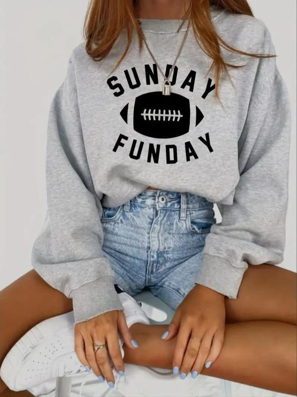 Women'WB shield Letter Print Crew Neck Sweatshirt, Casual Long Sleeve Pullover Sweatshirts for Fall & Winter, Women'WB...