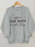 Women'WB shield Letter Print Crew Neck Sweatshirt, Casual Long Sleeve Pullover for Daily Wear, Women Clothing for Spiky...