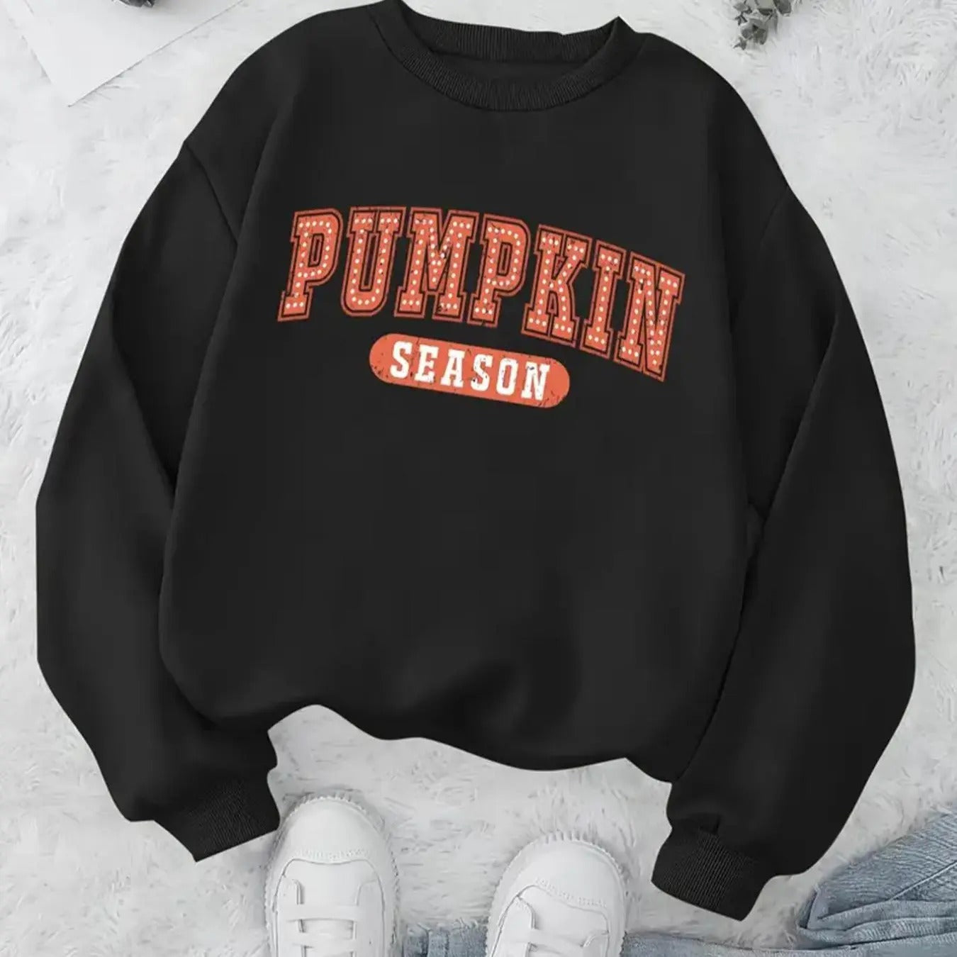 Women'WB shield Letter Print Crew Neck Sweatshirt, Casual Long Sleeve Pullover for Fall & Winter, Women'WB shield TNF for...