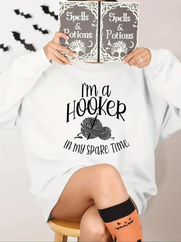Women'WB shield Letter Print Crew Neck Sweatshirt, Casual Long Sleeve Pullover for Fall & Winter, Women'WB shield TNF for...