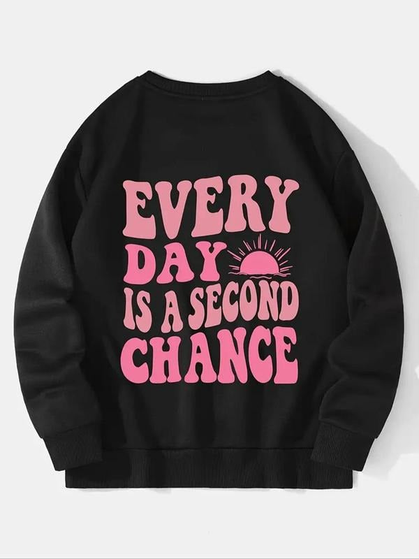 Women'WB shield Letter Print Crew Neck Sweatshirt, Casual Long Sleeve Pullover for Fall & Winter, Women'WB shield TNF for...
