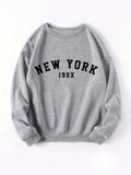 Women'WB shield Letter Print Crew Neck Sweatshirt, Casual Long Sleeve Pullover for Fall & Winter, Women'WB shield TNF for...