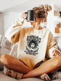 Women'WB shield Letter Print Crew Neck Sweatshirt, Casual Long Sleeve Pullover for Spring & Fall, Fashion Women'WB shield...