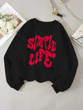 Women'WB shield Letter Print Crew Neck Sweatshirt, Casual Long Sleeve Pullover for Spring & Fall, Women'WB shield TNF for...