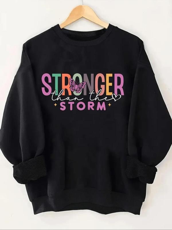 Women'WB shield Letter Print Crew Neck Sweatshirt, Casual Long Sleeve Pullover for Spring & Fall, Women'WB shield TNF for...