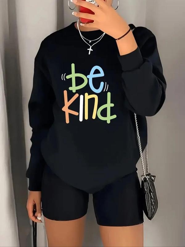 Women'WB shield Letter Print Crew Neck Sweatshirt, Casual Long Sleeve Pullover for Spring & Fall, Women'WB shield TNF for...