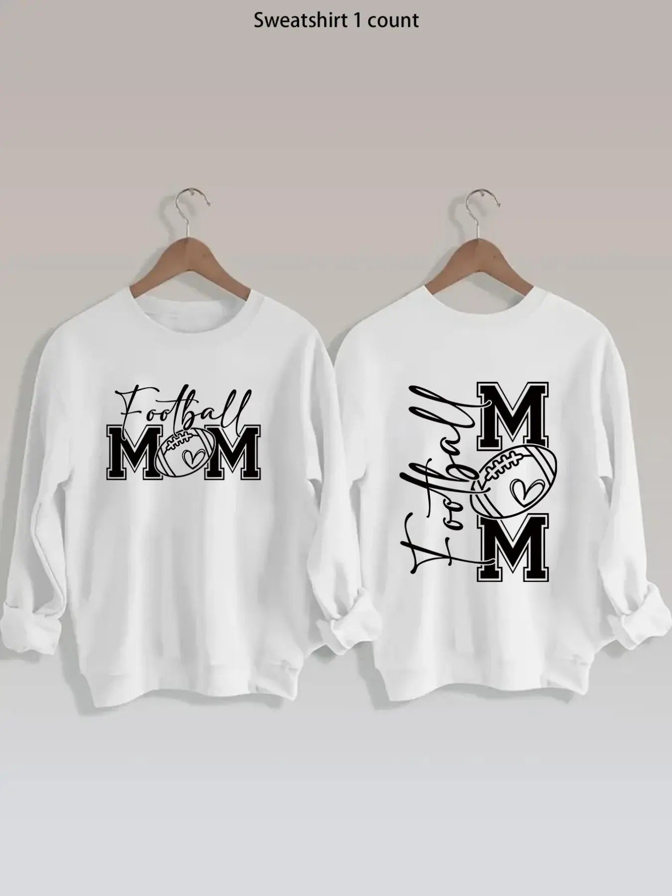 Women'WB shield Letter Print Crew Neck Sweatshirt, Casual Long Sleeve Pullover for Spring, Ladies TNF for Daily Wear...