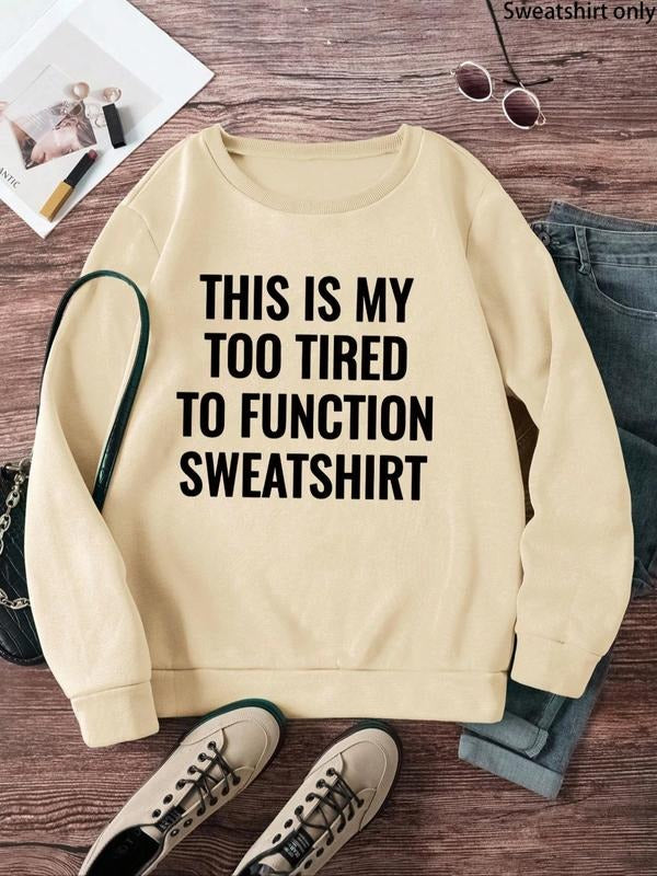 Women'WB shield Letter Print Crew Neck Sweatshirt, Casual Long Sleeve Pullover, Women'WB shield Fall & Winter TNF for...