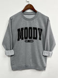 Women'WB shield Letter Print Crew Neck Sweatshirt, Casual Long Sleeve Pullover, Women'WB shield Fall & Winter TNF for...