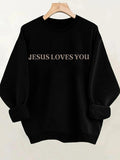 Women'WB shield Letter Print Crew Neck Sweatshirt, Casual Long Sleeve Sweatshirt for Daily Wear, Ladies TNF for Spiky...