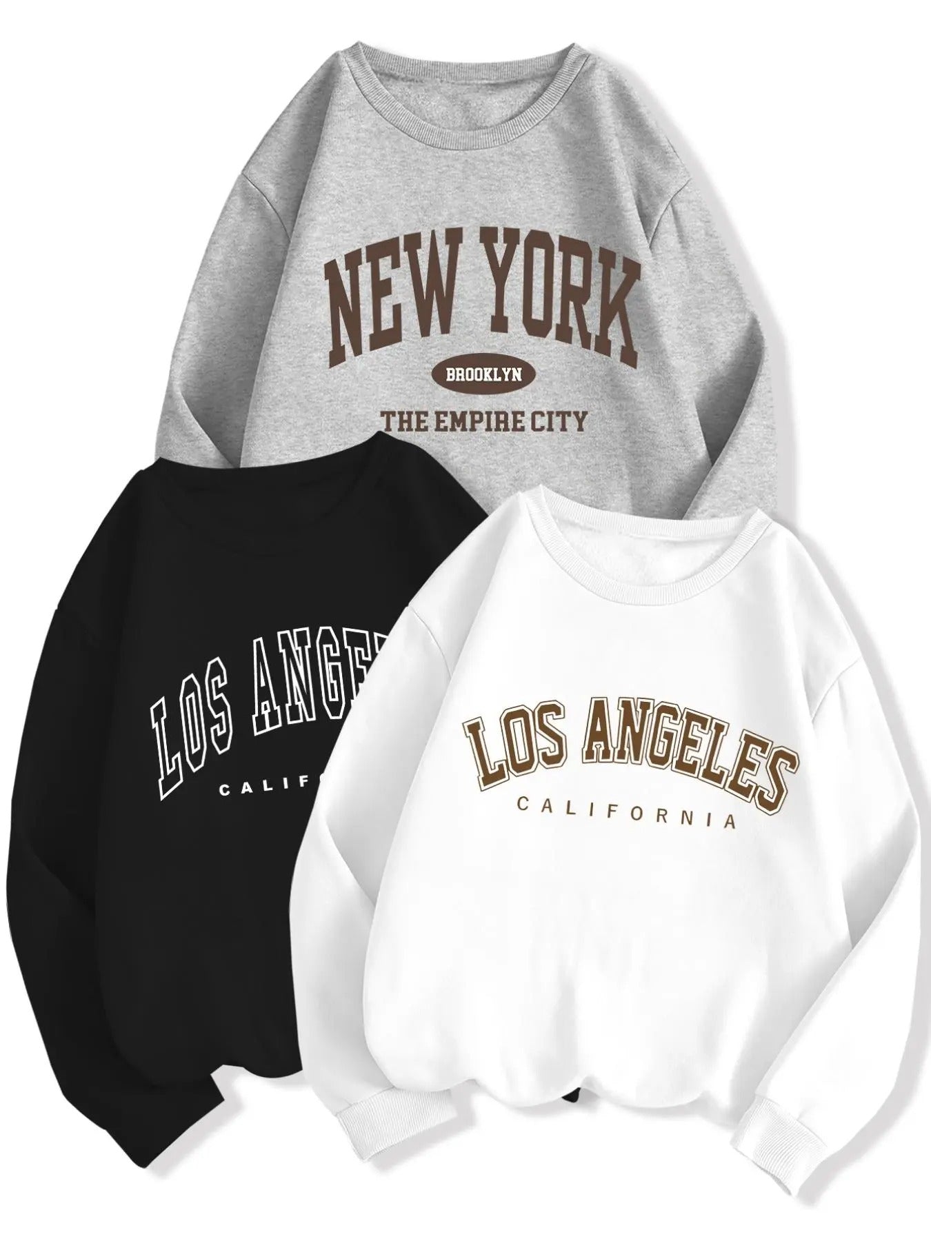 Women'WB shield Letter Print Crew Neck Sweatshirt, Casual Trendy Long Sleeve Pullover, Women'WB shield Fall & Winter TNF...