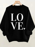 Women'WB shield Letter Print Crew Neck Sweatshirts, Casual Long Sleeve Pullover for Fall & Winter, Women'WB shield TNF...
