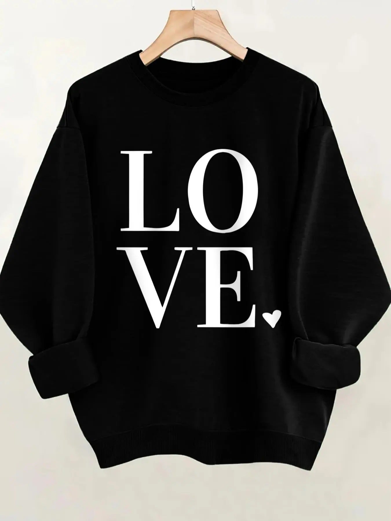 Women'WB shield Letter Print Crew Neck Sweatshirts, Casual Long Sleeve Pullover for Fall & Winter, Women'WB shield TNF...