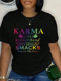 Women'WB shield Letter Print Crew Neck Tee, Fashion Short Sleeve T-Shirt for Daily Holiday Vacation Outdoor Wear, Ladies...