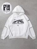 Women'WB shield Letter Print Drawstring Hoodie, Casual Long Sleeve Pocket Hooded Sweatshirt for Fall & Winter, Women'WB...