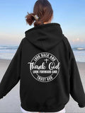 Women'WB shield Letter Print Drawstring Hoodie, Swoosh Count Fashion Casual Hooded Sweatshirt for Daily Holiday Outdoor...